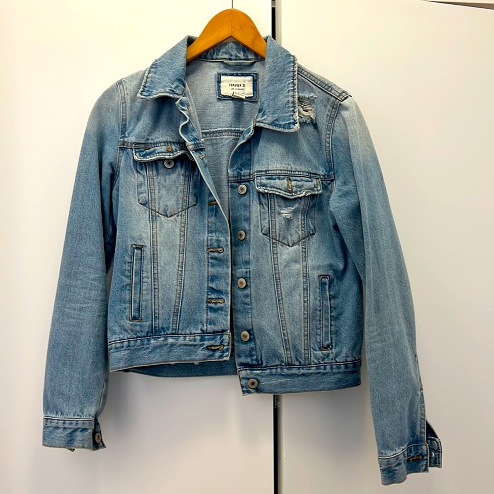 Forever 21 Distressed Denim Jacket